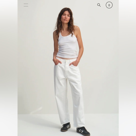 Jesse Kamm California Wide white denim size 2. - Picture 3 of 13